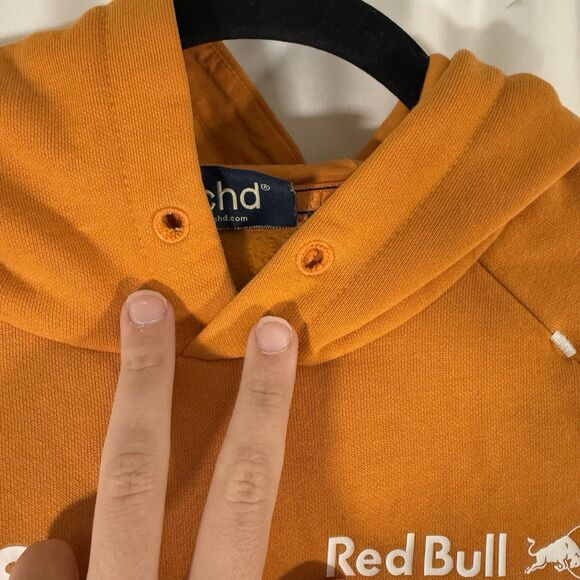 Red Bull Racing Hoodie Men's XS Orange Pockets Pullover Verstappen 1 Pullover - Picture 4 of 11